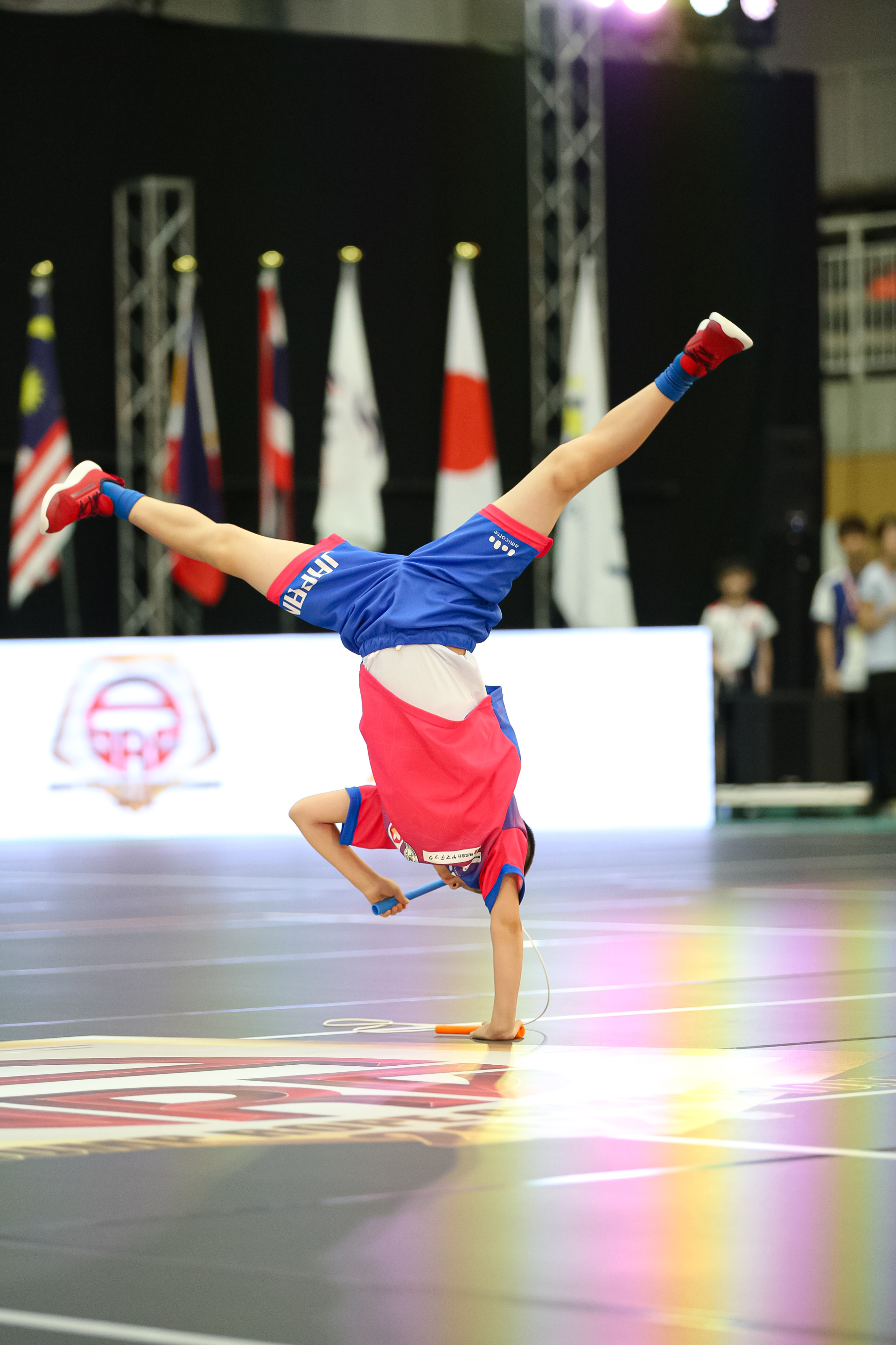 Asian Jump Rope Championships 2024で個人フリースタイルを演技する粕尾橙真